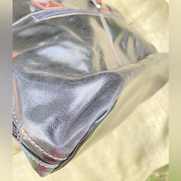 GIANI BERNINI Black/ Brown  Leather Crossbody Bag Purse - Picture 6 of 17